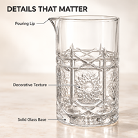 Verre à cocktail professionnel en cristal sans plomb avec base lestée et pichet mélangeur gravé pour barman et équipement de bar