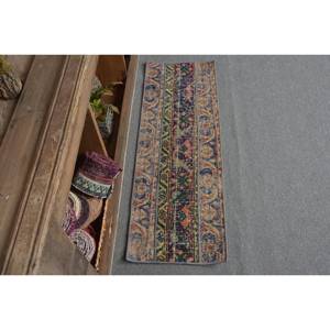 Alfombra turca vintage Bohemia beige 2,7x3,6 pies clásica área grande rectángulo diseño de retazos lana felpa pila látex para pasillo - Product Image 1