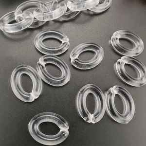 Résine grand lien Vintage Style Blanc Couleur Mélange Punk Évider Grand Chunky Rond Long Acrylique Résine Lien Chaîne - Product Image 4