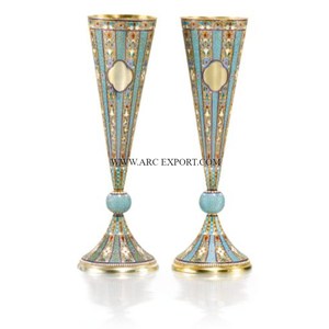 Juego de 3 floreros decorativos de mesa pulidos dorados, diseño maravilloso, diferentes tamaños, decoración de fiesta de boda, Trompeta de flores - Product Image 3