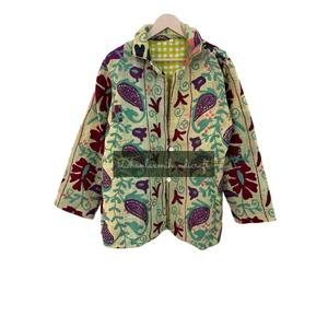 Chaqueta corta de invierno para mujer con bordado a mano Suzani Ventage tamaño libre tendencia forro lateral corto procesamiento en bruto para invierno - Product Image 1