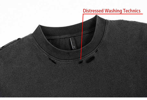 Vintage <b>Acid</b> Wash Men'S Distressed T-Shirt Oversized <b>Drop</b> Shoulder 100% Cotton Streetwear Heavyweight Custom Unisex Boxy T-Shirt - Product Image 4