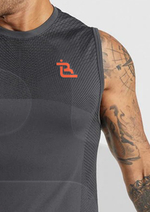 Camiseta sin mangas de gimnasio de alta calidad personalizable para hombre, ropa deportiva transpirable de Spandex, diseño muscular sublimado, estándares OEM/ODM/OBM - Product Image 2