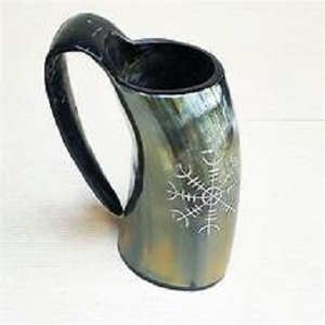 Top Notch Quality Natural Handmade Carved Eco-Friendly Buffalo Horn Mug Sustainable Viking Style for Christmas Parties - Product Image 5