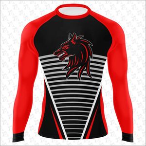 long sleeve men's <b>compression</b> shirts quick dry breathable wholesale men's rash guards custom sublimation printing OEM - Product Image 1