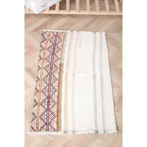 Tapis turc vintage, petit tapis de 1,9 x 3 pieds (57 x 90 cm), tapis oriental en laine blanche - Product Image 1