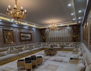 Conjunto de Sala de Estar Tradicional Árabe Majlis |   Tapicería de Tela, Plegable, Extensible, Modular, Estilo Antiguo |   Personalizable |   Envío Gratuito a Todo el Mundo - Product Image 1