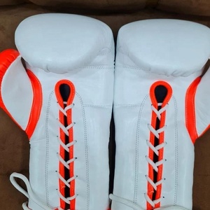 Guantes de Boxeo Profesionales de Alta Calidad Hechos a Medida en Blanco y Negro, de Cuero Genuino, para Muay Thai, Kickboxing y Entrenamiento al Aire Libre - Product Image 6
