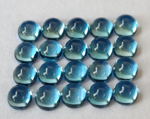 Topacio azul suizo natural, cabujón redondo de 3mm, Topacio Azul suizo suelto redondo - Product Image 2