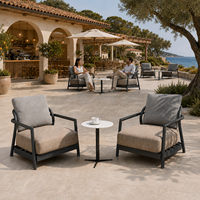 Ensemble de chaises longues d'extérieur en acier inoxydable, fauteuils de club de plage, mobilier de qualité commerciale