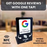 13.56mhz personnalisé NFC Google Review Stand Qr Code Scanning Pvc Table Stand