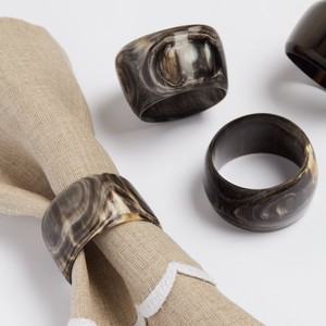 Luxury Horn Napkin Holders Set for Restaurant Dining <b>Table</b> Elegant Holder Rings <b>Decorative</b> Dinner Napkins Ring - Product Image 6