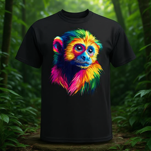 Camiseta colorida con cara de mono capuchín para amantes de los animales, hombres y mujeres - Product Image 3