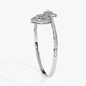 Bracelet de tennis Bracelet empilable en or blanc 14 carats cadeau d'anniversaire romantique pour femme pour les fêtes - Product Image 2