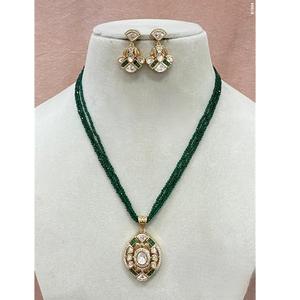 Stylish <b>Gold</b> Tone Chain Pendent <b>Set</b> for Women Beautiful Moissanite <b>Necklace</b> <b>and</b> <b>Earrings</b> for Wedding Wear For Women <b>And</b> Girls - Product Image 1