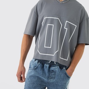 Camiseta Deportiva Casual de Verano para Hombre, Talla Grande, Estilo Americano, Transpirable, de Malla Cuadrada, para Fútbol, Estilo Urbano - Product Image 6