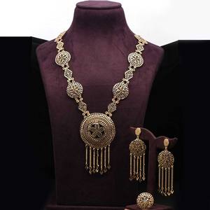 <b>Gold</b> Forming <b>Long</b> Jewelry Set, Luxury Jewelry, Fashion Jewelry, Turkish Design Jewelry Set Brass <b>Gold</b> Filled Jewelry Oro Joyeria - Product Image 1