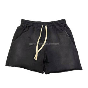 Shorts de sport vintage délavés à l'acide, respirants, écologiques, en toile, à séchage rapide, personnalisables (OEM) pour l'été - Product Image 4