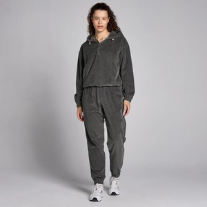 Mujeres Heavyweight Black Zip Up Hoodies Custom Oversized 100% Cotton fleece Acid Washed Hoodie chándal personalizado para mujeres - Product Image 3