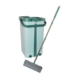 Myrva-Serpillière carrée avec seau, serpillière à plancher en microfibre auto-essoreuse, manche télescopique en acier inoxydable, tête rectangulaire, 501-70 - Product Image 5