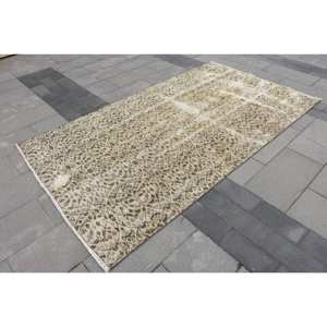 พรมขนสัตว์สีเบจแบบดั้งเดิม8.3ft 4.7 x งานเย็บแบบตุรกีพรมสี่เหลี่ยมผืนผ้าสำหรับห้องนั่งเล่นข้างเตียงห้องโถงยางพารา - Product Image 3