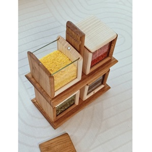 Boîte à épices en bois élégante haut de gamme Accessoire de cuisine pour herbes et épices Prix d'exportation - Product Image 1