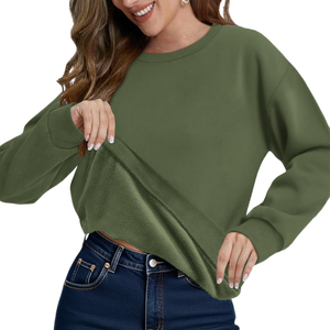 เสื้อสเวตเชิ้ตโอเวอร์ไซส์ดีไซน์ล่าสุดสำหรับผู้หญิง คอกลม แขนยาว สวมใส่สบาย ไซส์ใหญ่พิเศษ เสื้อฮู้ดดี้ผู้หญิง - Product Image 5