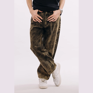 Directamente de fábrica al por mayor de los hombres Stonewashed Denim Jeans High Street Style transpirable tejido patrón sólido para todas las estaciones - Product Image 4