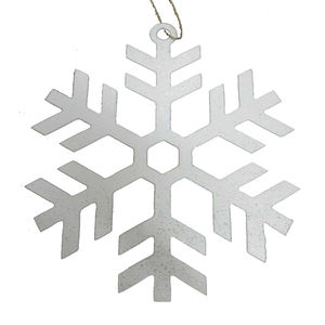 <b>Modern</b> Design Iron Metal Wall Hanging Decorative Snowflake White Wash for Home and <b>Christmas</b> Decoration Ornament Handmade - Product Image 4