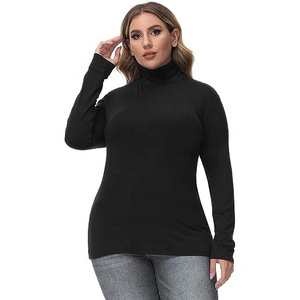 Sudadera deportiva de algodón 100% a la moda para mujer, venta al por mayor, cuello de tortuga, gimnasio, sudaderas de gran tamaño para verano o invierno - Product Image 3
