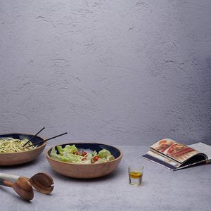 Vaisselle décorative de bol en bois imprimé coloré artisanal pour le service de cuisine de table à manger et la décoration intérieure de la maison - Product Image 5