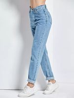 Jeans de mezclilla de algodón y elastano para mujer, de cintura media, corte bajo, hasta el tobillo, con diseño 3D lindo y sexy, estilo urbano, ecológicos, lavables y de secado rápido.