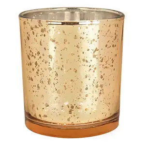 mercury glass candle holder Wholesale Colorful Frosted Gold candle holder candle holder decorative