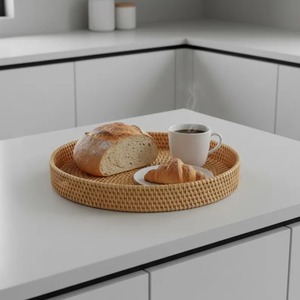 Bandeja de Ratán Hecha a Mano Más Demandada para Servir Alimentos y Bebidas, Uso en Cocina, Escritorio y Garaje - Bandeja de Almacenamiento Multifuncional a Buen Precio - Product Image 2