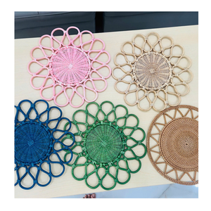 Decorative Handmade Rattan Plate And Rattan <b>Placemat</b> For Serving Bread Fruits And Tea At Dining Table Or Cafe - Product Image 2