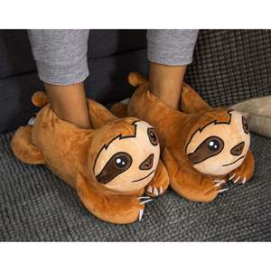 Pantoufles SLOFFIES pour adultes, taille unique, imprimé animal paresseux, en peluche - Product Image 6