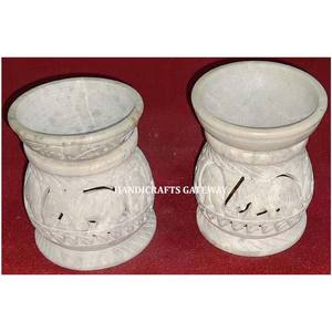 Quemador de aceite aromático tallado de esteatita hecho a mano, diseño de lujo pulido fino, uso de fabricante propio para regalos y fines decorativos - Product Image 1