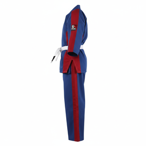 Tenues d'arts martiaux en gros : Ensembles de karaaté en sergé/toile unisexe pour adultes, respirants, avec logo personnalisable sur le devant, 100 % coton - Product Image 2