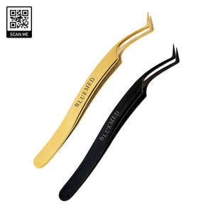 แหนบต่อขนตาสแตนเลสความแม่นยำสูง แบบตรงและโค้ง สำหรับแยกขนตา ต่อขนตา ป้องกันแม่เหล็ก ใช้งานสะดวก - Product Image 1