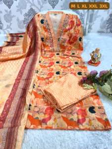 Increíble nuevo diseñador Jarna Silk con trabajo manual Kurti Pant y Dupatta Oman Fashion Manufacturer de Surat - Product Image 5