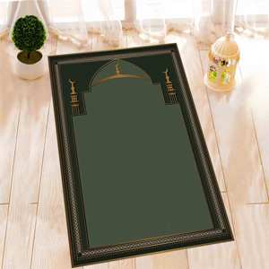 พรมละหมาดลายทองสีเขียว: พรมละหมาดมุสลิมแบบพิมพ์ลาย, พรมบางแบบไม่ถักทอ - Product Image 5