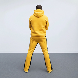 Ensemble 2 pièces streetwear homme personnalisé vintage : sweat à capuche oversize imprimé en coton 100% délavé et pantalon de survêtement large - Product Image 3