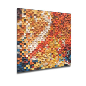 Tốt nhất bán vuông 3D khảm thủ công Bảng gỗ cho phòng khách trang trí nội thất hiện đại trừu tượng thiết kế màu đen khung tường treo nghệ thuật - Product Image 3