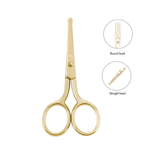 Professional Stainless Steel Straight Blade Right-Handed Hair <b>Scissors</b> with Sharp Tip for <b>Beard</b> Eyebrows Ear Trimming Men Women - Product Image 3