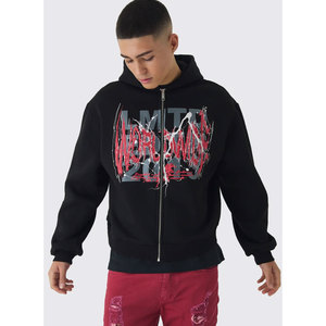 Sweats à capuche grande taille pour hommes, sweats à capuche unis imprimés et brodés à la mode et élégants en stock pour hommes adultes - Product Image 4