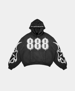 Personalizado de peso pesado de algodón Terry Fleece bordado Puff estampado chándal conjunto de las mujeres pantalones de chándal y conjunto de Sudadera con capucha logotipo personalizado - Product Image 2