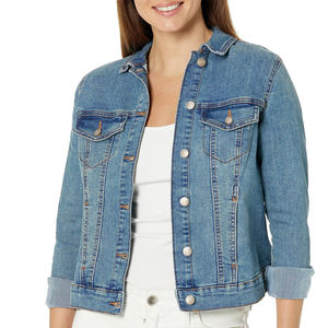 Vestes en jean à manches longues pour femmes fabriquées par un fabricant professionnel Dernières vestes en jean pour femmes à la mode - Product Image 1