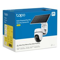 Kit de Cámara de Vigilancia Solar con Giro e Inclinación TC90, Batería Recargable, Resolución 2304x1296, IP65 Impermeable, Sensor de Movimiento, Soporte de Pared