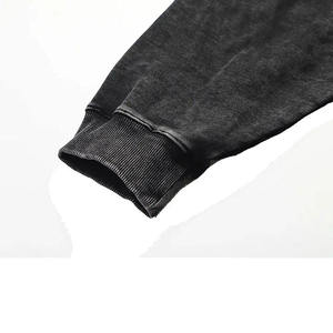 Sweat-shirts pour hommes en coton French Terry à épaules tombantes, coupe ample, zippés, avec rivets et strass, poids lourd, sur mesure OEM - Product Image 4