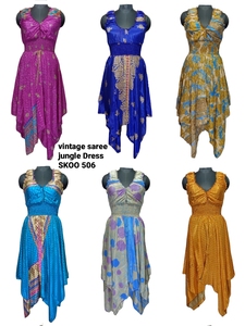 Abito boho da donna Vintage in seta giungla - Product Image 2